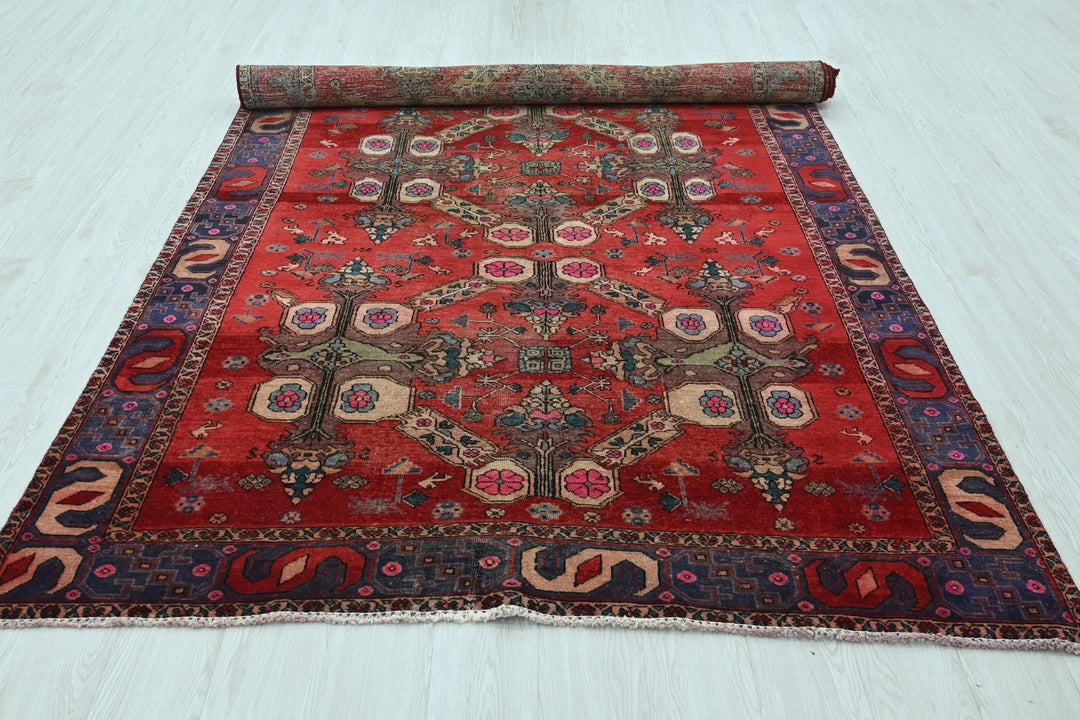 red Large rug 5' 5" x 9' 10"