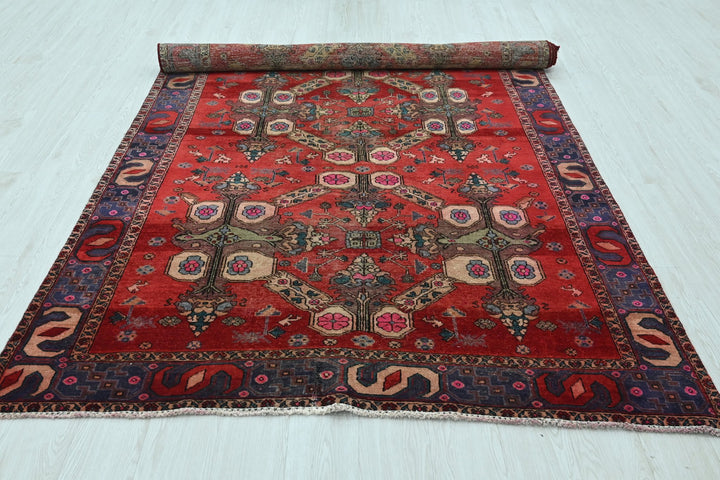 red Large rug 5' 5" x 9' 10"