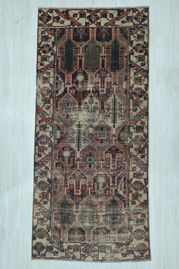 brown Runner rug 4' 4" x 9' 6"