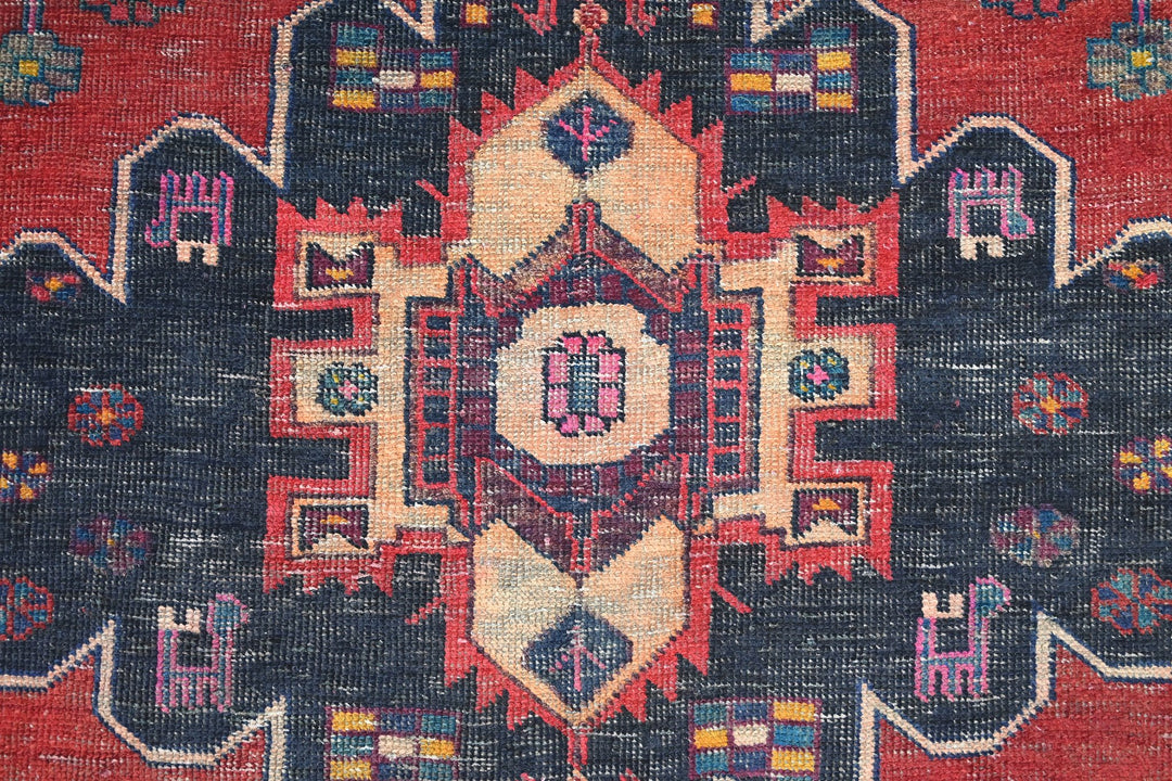 red Medium rug 4' 8" x 8' 10"
