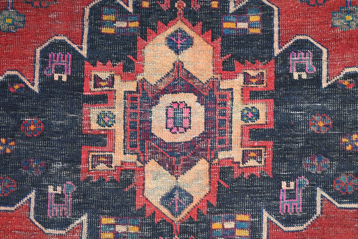 red Medium rug 4' 8" x 8' 10"