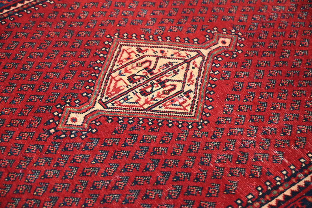 red Accent rug 3' 7" x 6' 5"