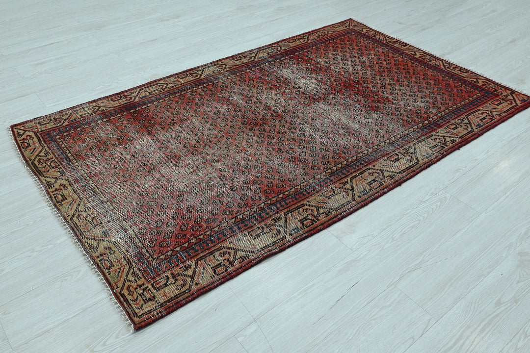 red Accent rug 3' 10" x 6' 5"