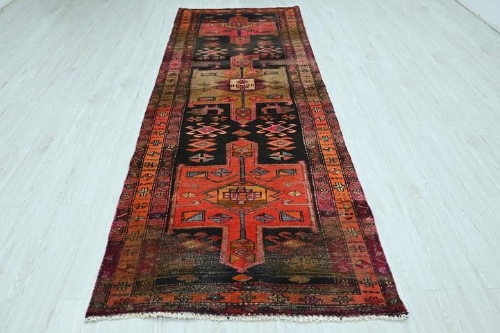 black Runner rug 3' 7" x 9' 11"