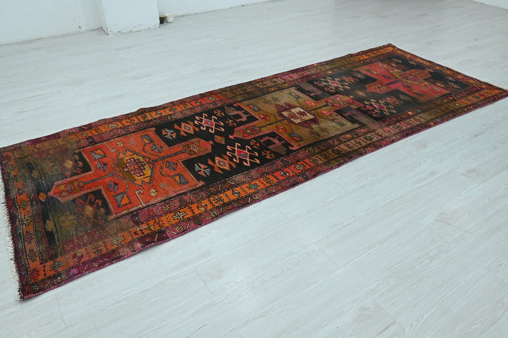 black Runner rug 3' 7" x 9' 11"