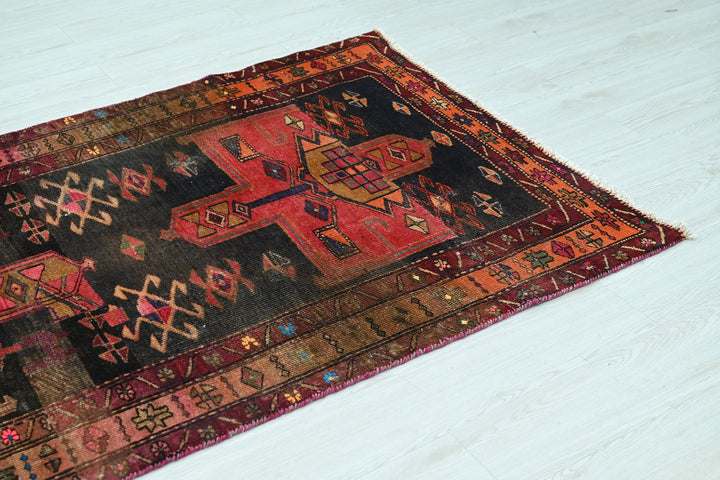 black Runner rug 3' 7" x 9' 11"