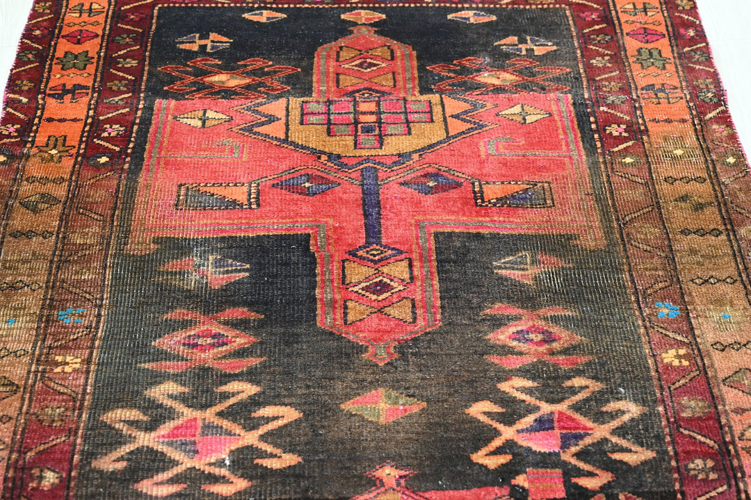 black Runner rug 3' 7" x 9' 11"