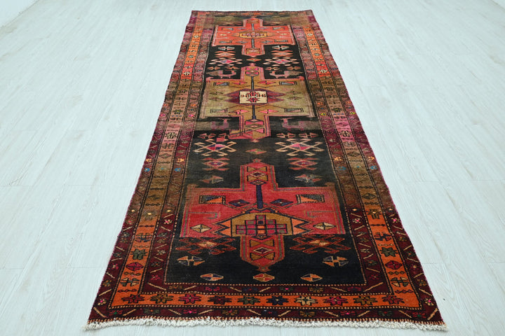 black Runner rug 3' 7" x 9' 11"
