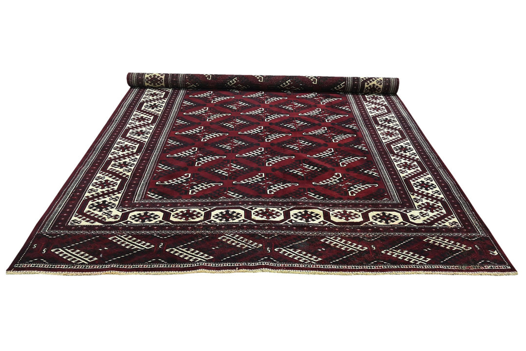 red Oversized rug 7' 1" x 12' 1"