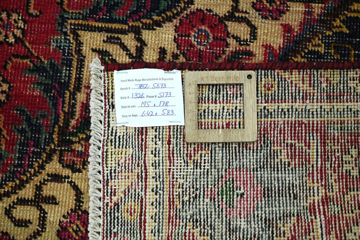 red Medium rug 6' 5" x 5' 10"