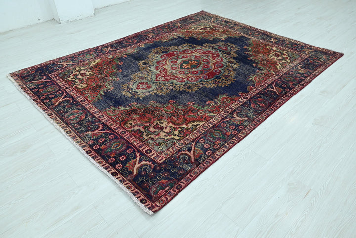 blue Medium rug 6' 4" x 8' 4"