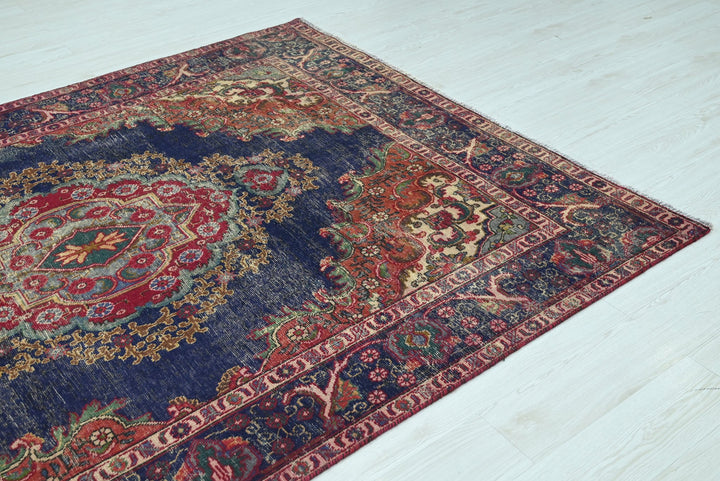 blue Medium rug 6' 4" x 8' 4"