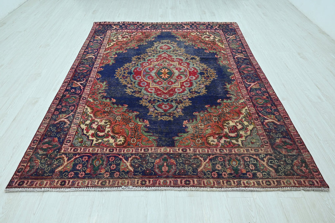 blue Medium rug 6' 4" x 8' 4"