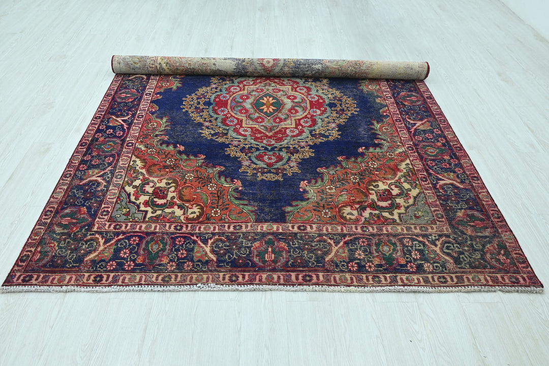 blue Medium rug 6' 4" x 8' 4"