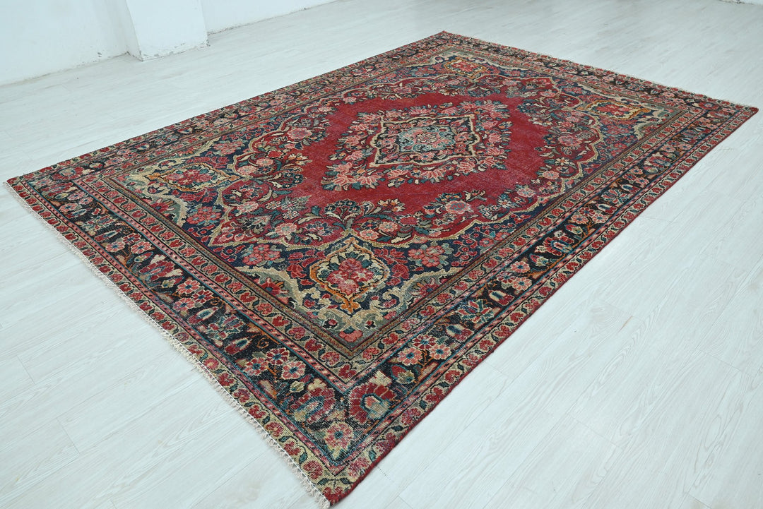 red Large rug 6' 9" x 9' 9"
