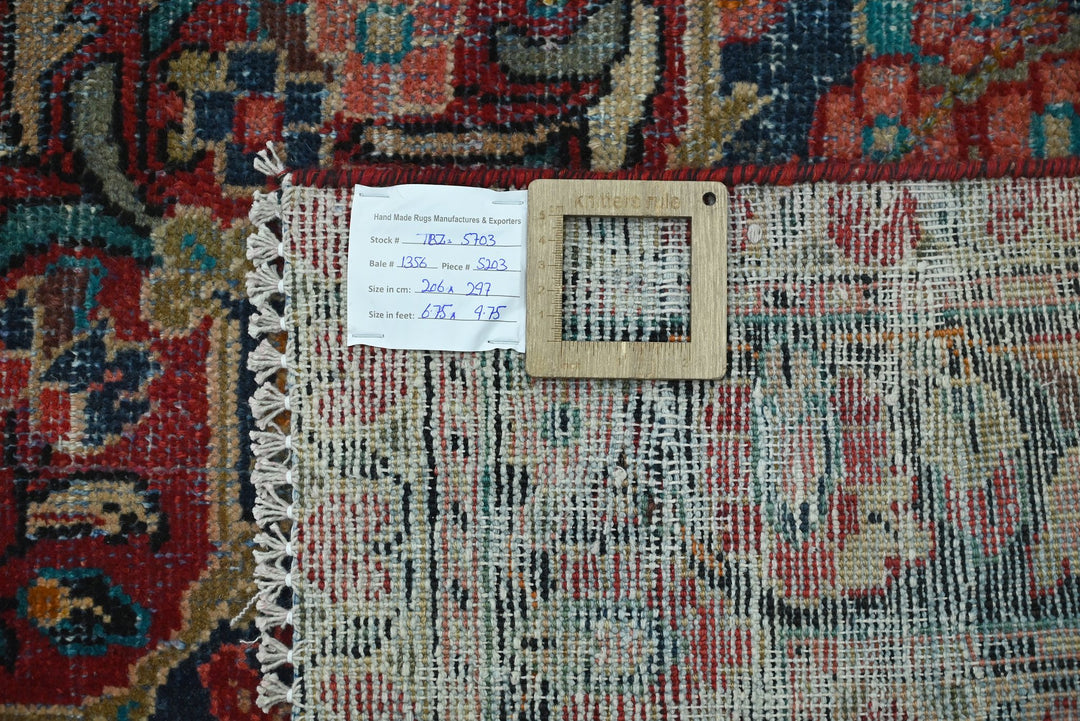 red Large rug 6' 9" x 9' 9"