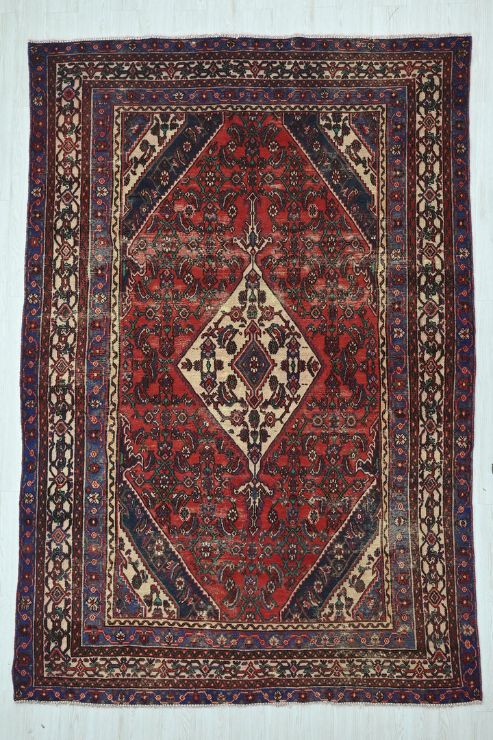red Large rug 6' 9" x 10' 1"