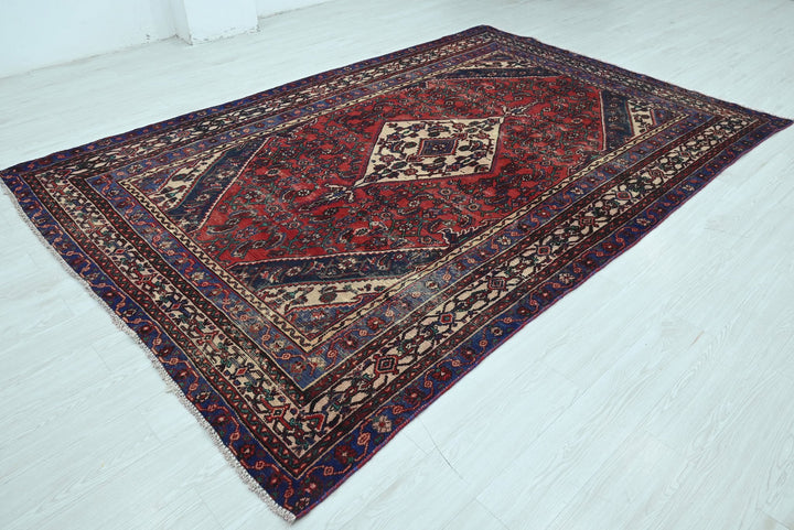 red Large rug 6' 9" x 10' 1"