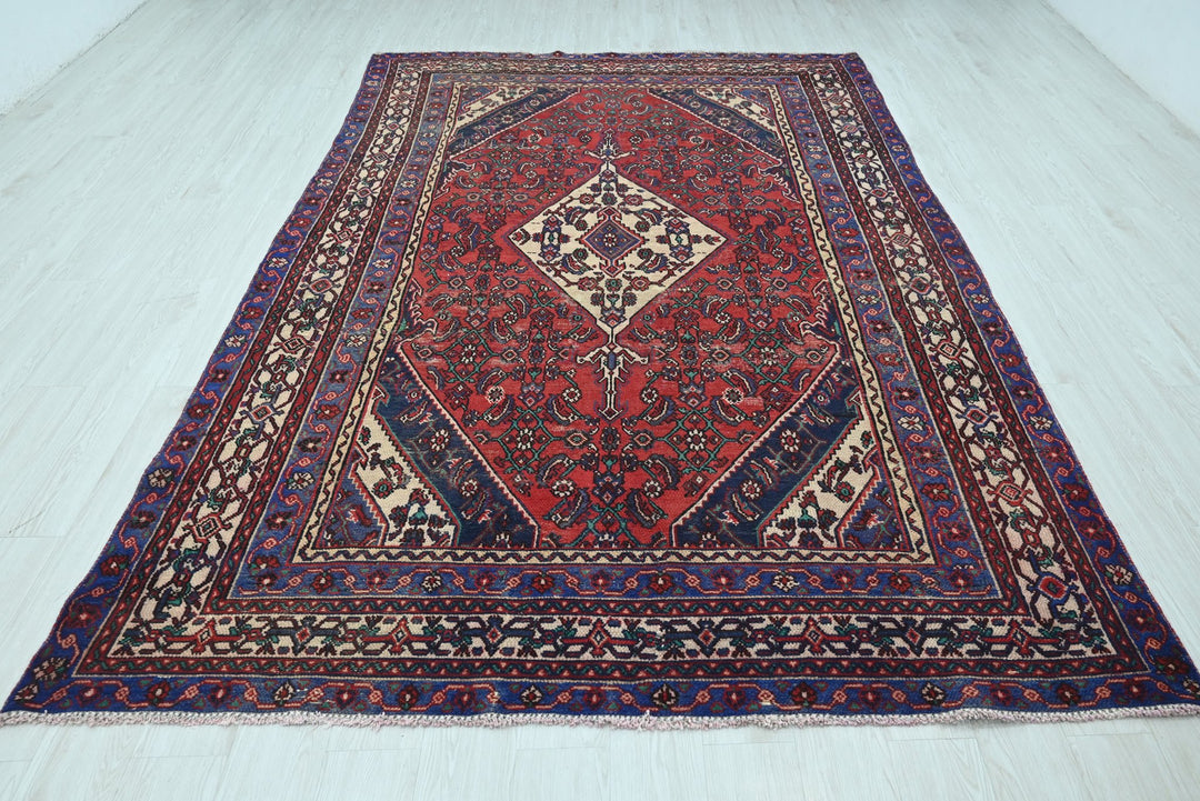 red Large rug 6' 9" x 10' 1"