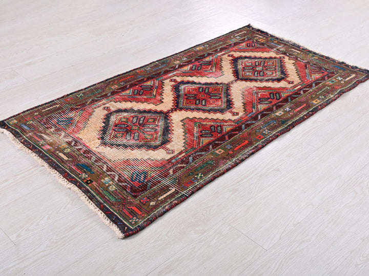 a rug is laying on a white floor