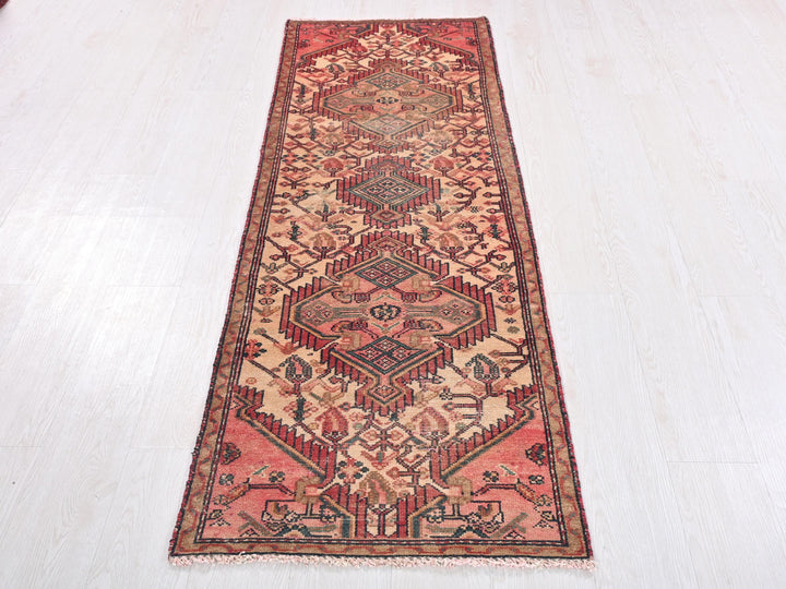 a long rug is laying on the floor