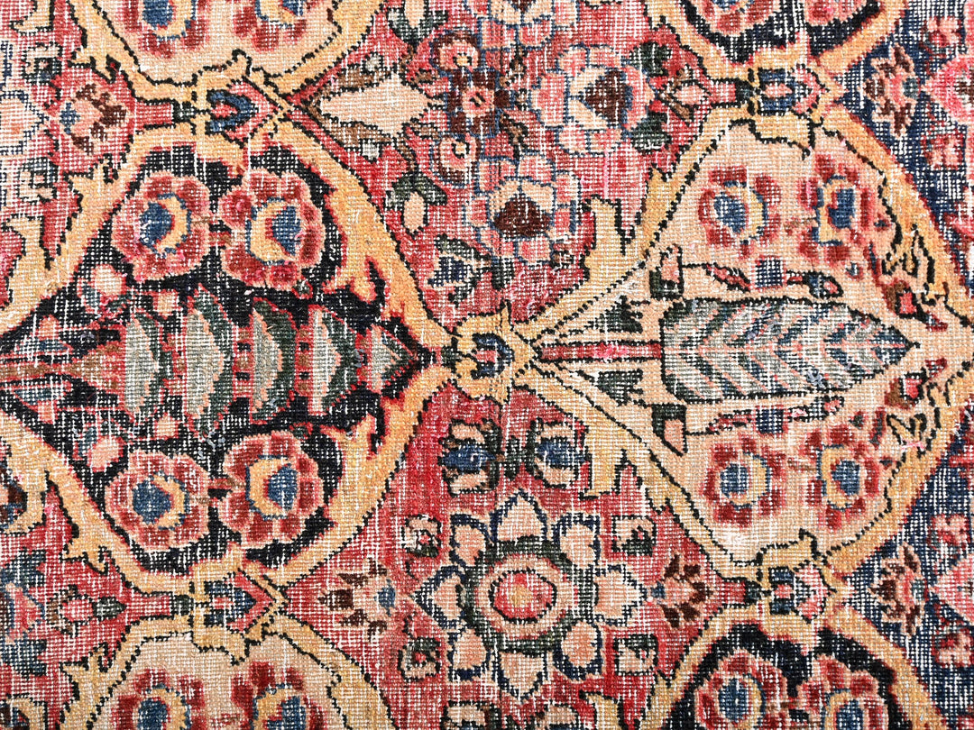 a close up of a rug with a pattern on it