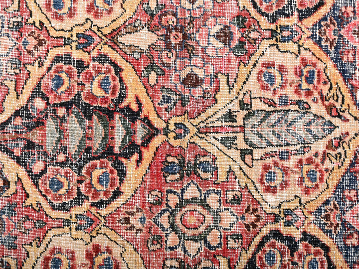 a close up of a rug with a pattern on it