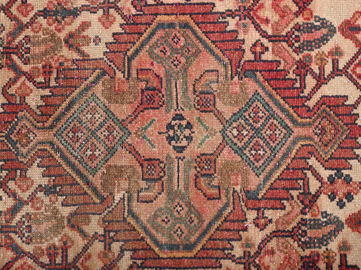 a close up of a rug with a design on it