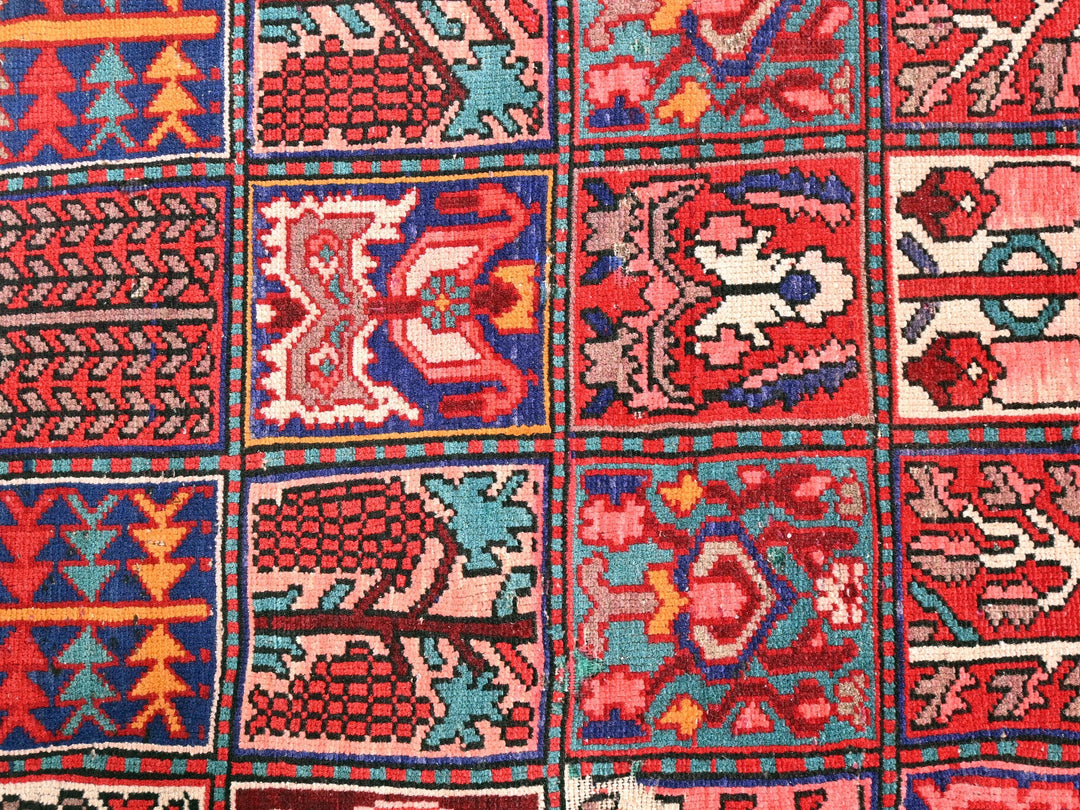 a close up of a multi colored rug