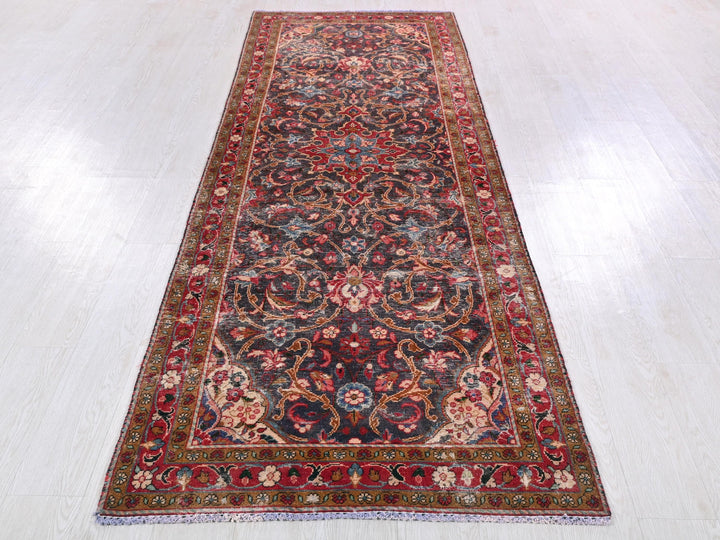 a long rug is laying on the floor