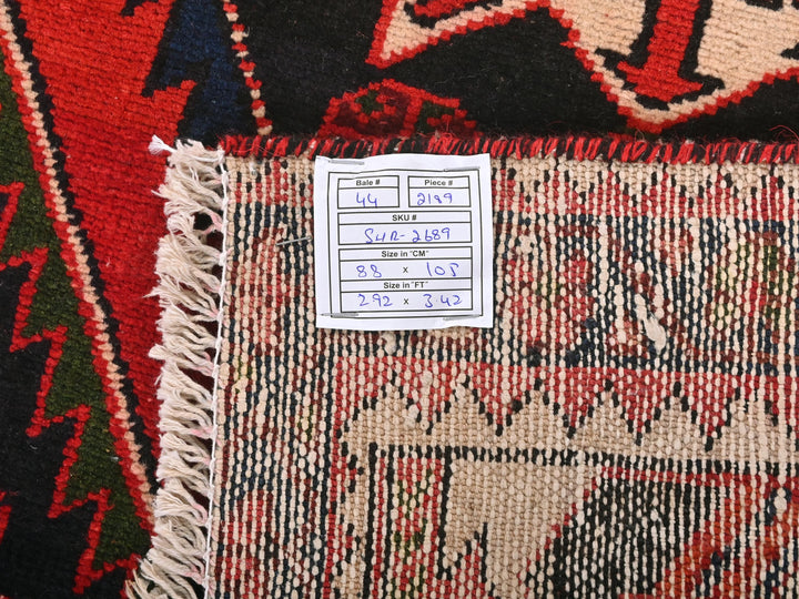 a close up of a rug with a tag on it
