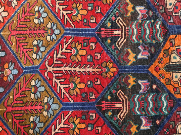 a close up of a multi colored rug