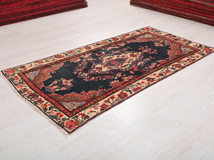a rug is laying on the floor in a room